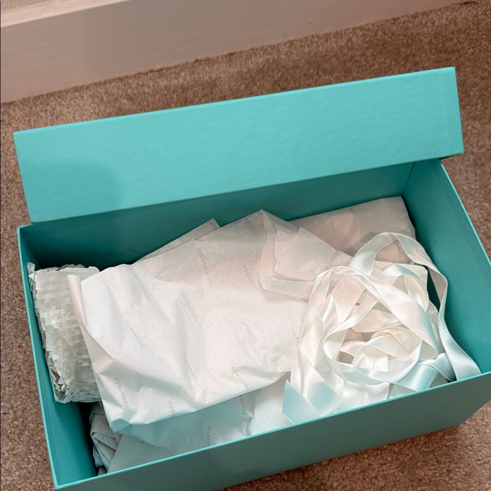 Tiffany & Co. Clear Crystal Flutes on Iconic Blue Box - Picture 4 of 11